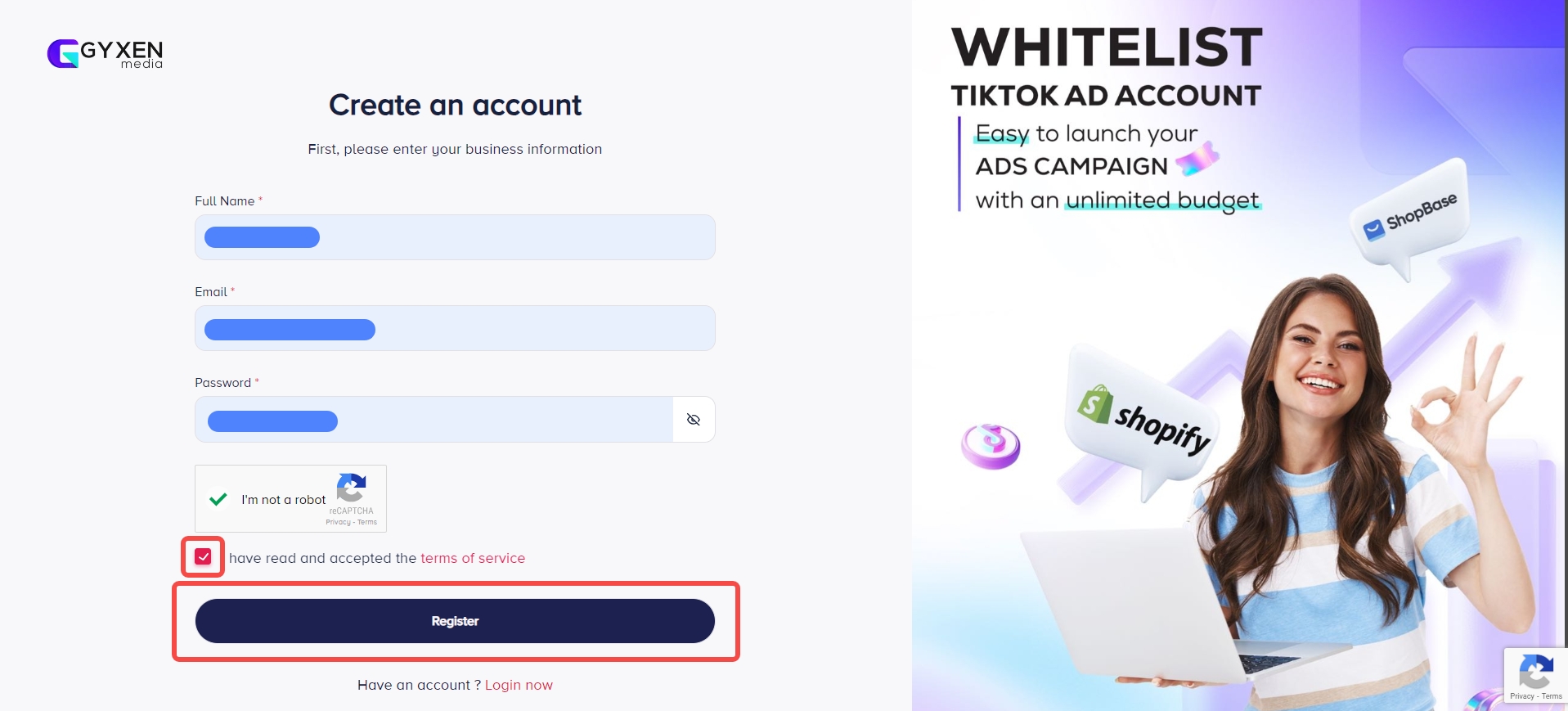 Step 1 — Register on Gyxen